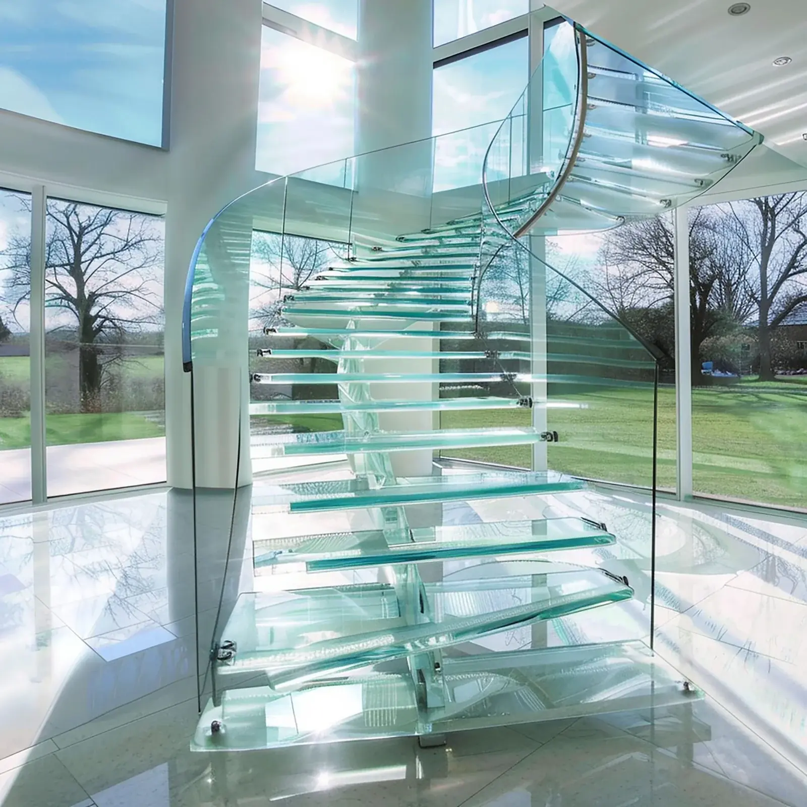 Glass staircases